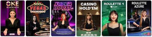 Posido Live Casino – Blackjack, Roulette und Poker-Tische mit professionellen Dealern. Verschiedene Live-Dealer-Spiele bei Posido, darunter